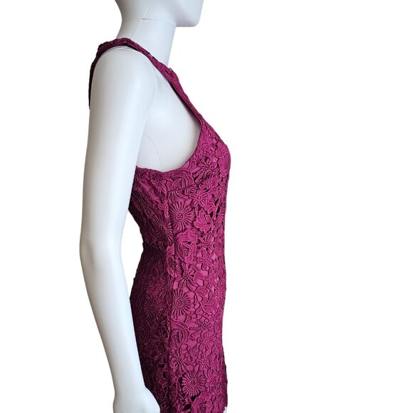 LULU'S Love Poem Magenta Lace Mini Dress- Size Small - Picture 5 of 7